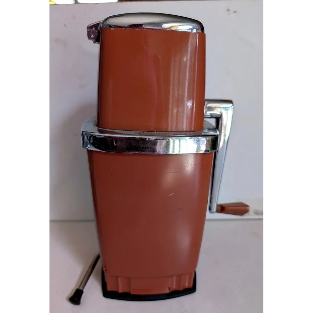Vintage Rival Ice-O-Mat Ice Crusher Manual Hand Crank Brown  Kitchen Tool MCM